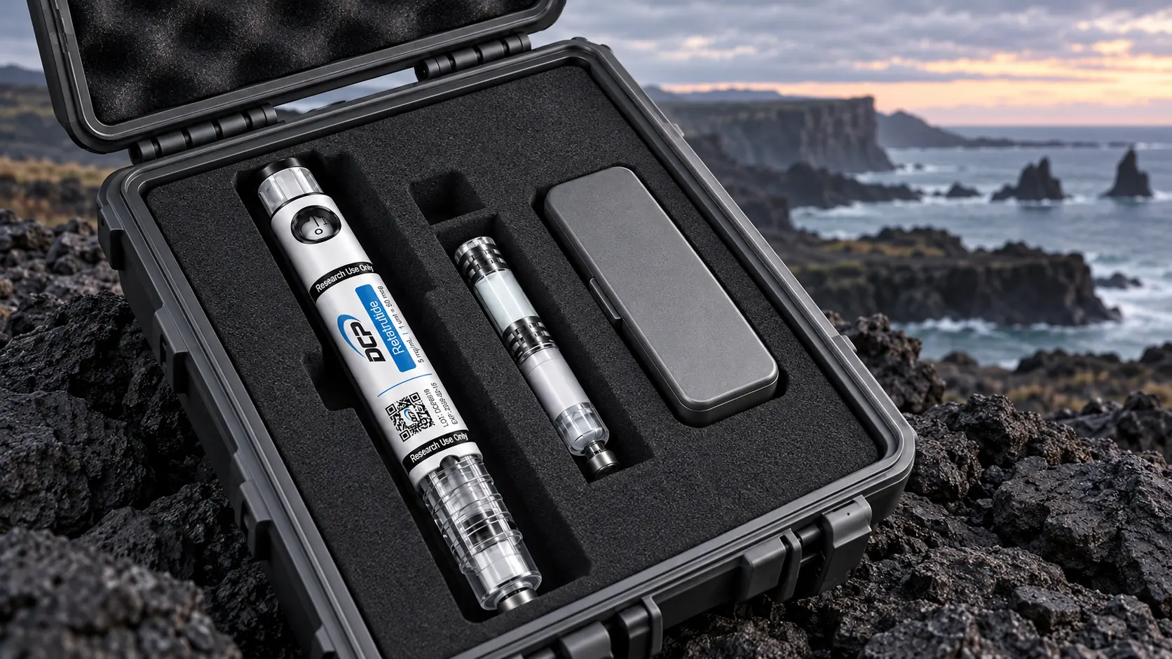 Dual Chamber Peptides — Fiktiv redaktionel scene; ikke råd om udendørs opbevaring eller et valideret forsendelsessystem.
