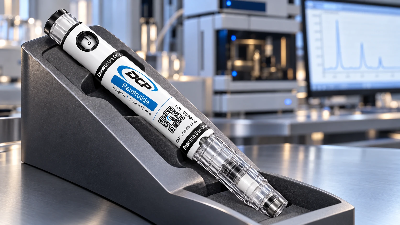 Dual Chamber Peptides — Redaktionel produktopstilling; ikke et foto af faktiske faciliteter, tilbehør eller testresultater.